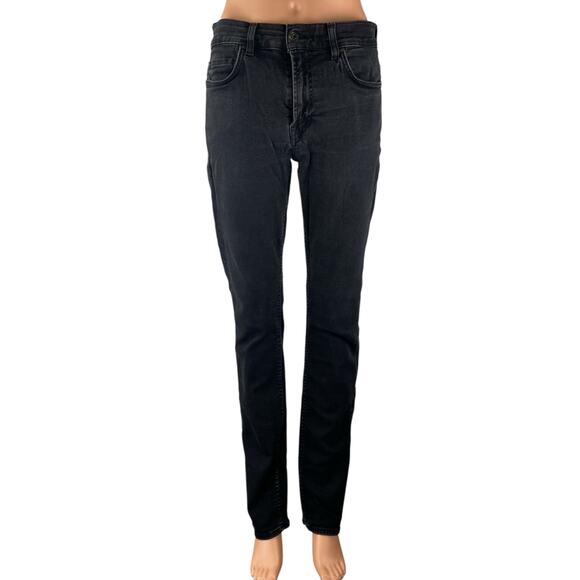 7 For All Mankind Paxtyn Women's Black Slim Mid Rise Skinny Denim Jeans Size 32 - Picture 1 of 4